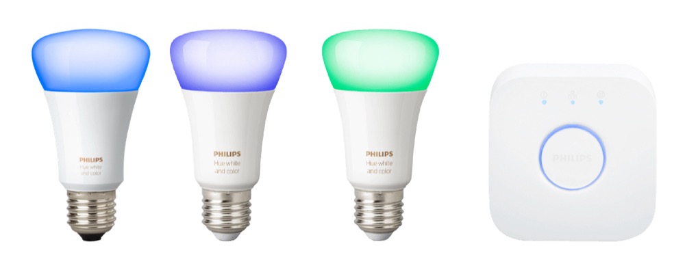Saturn: Philips Hue Bundle mit drei bunten E27 oder E14-Leuchten für nur je 99 Euro