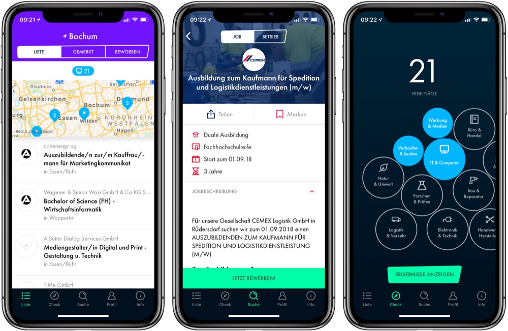 TalentHero: Ausbildungsplätze finden & direkt per App bewerben
