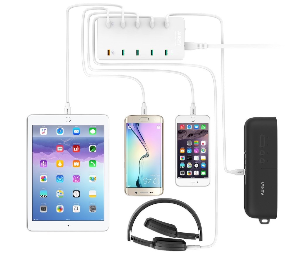 Aukey 70W Ladegerät mit 10 USB-Ports für nur 19,99 Euro statt 39,99 Euro