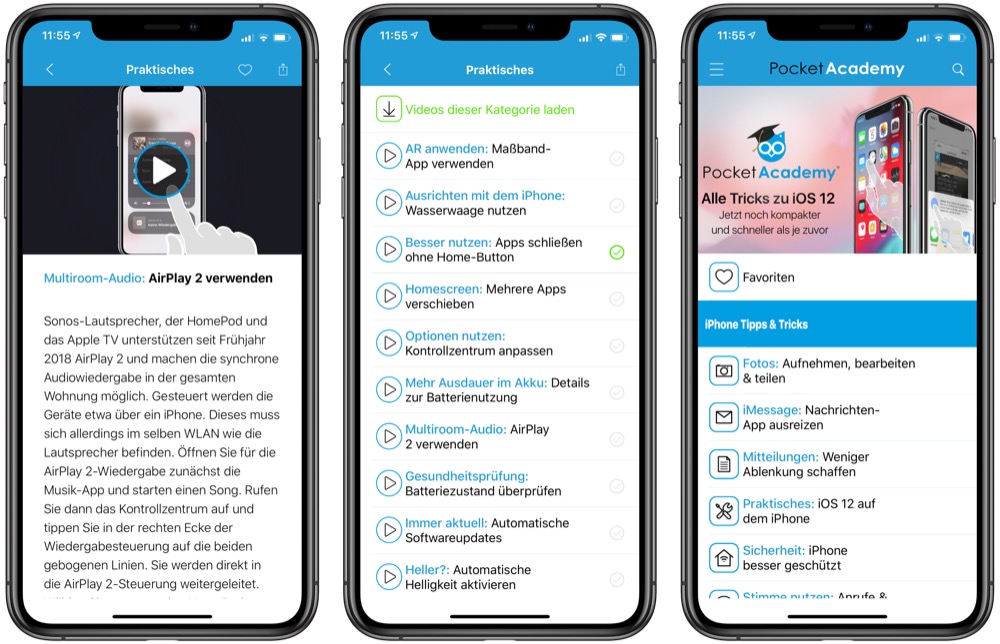<span class="entry-title-primary">Pocket-Academy für nur 99 Cent: Zahlreiche Tipps & Tricks rund um iOS 12</span> <span class="entry-subtitle">Kurze Videos erklären die neuen Funktionen.</span>