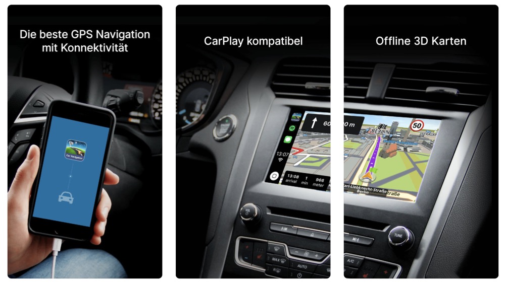 Sygic-App mit CarPlay Anzeige
