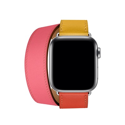 Ab sofort erhältlich: Neues Hermès Apple Watch-Armband in der Farbe Ambre/Capucine/Rose Azalée