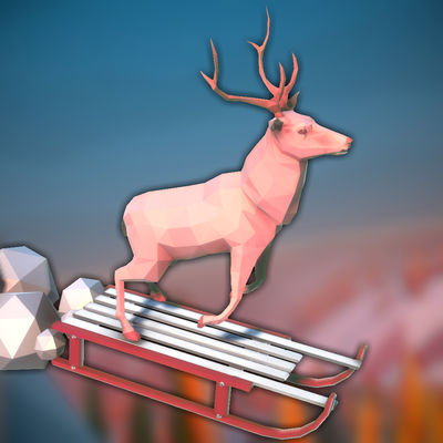 Animal Adventure Downhill Rush: Hier fährt das Rentier selbst den Schlitten