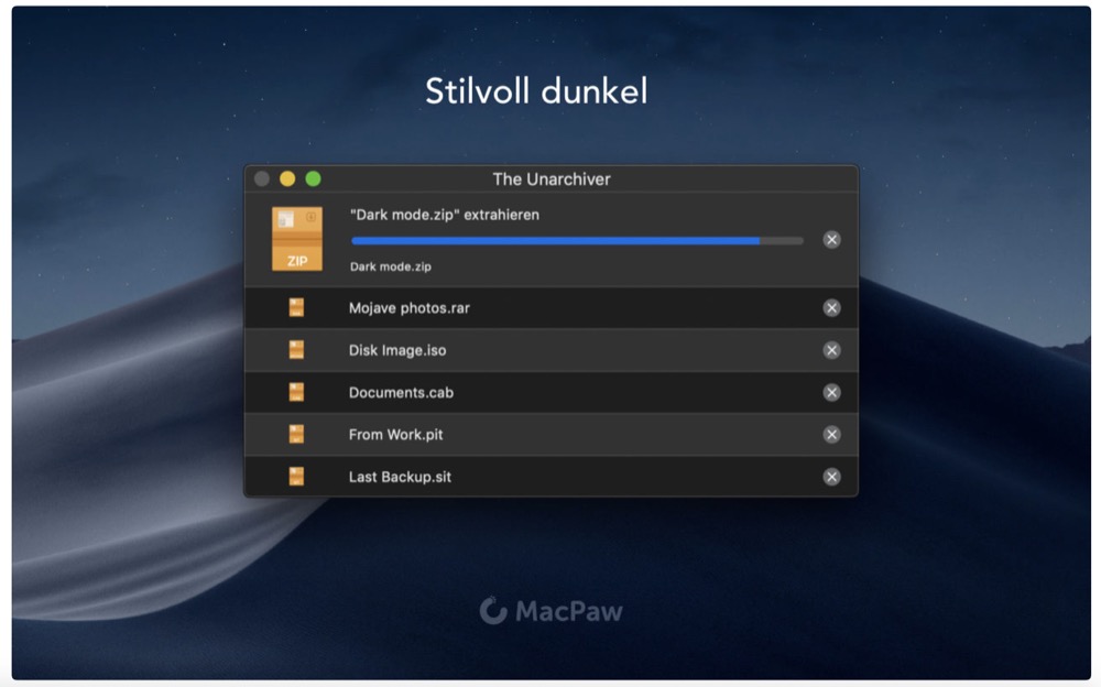 <span class="entry-title-primary">The Unarchiver: Praktische Mac-App reicht Dunkelmodus nach</span> <span class="entry-subtitle">Als Gratis-Download</span>
