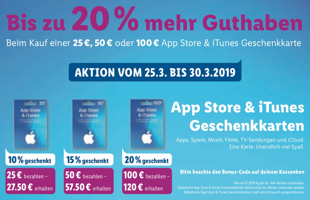 <span class="entry-title-primary">Reduzierte iTunes-Karten: Diese Woche bei Lidl, Edeka & Trinkgut</span> <span class="entry-subtitle">Gleich drei gute Angebote </span>