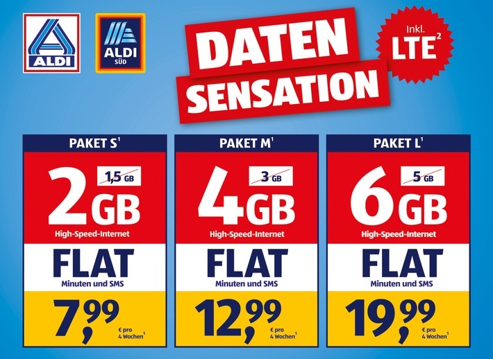 <span class="entry-title-primary">Aldi Talk: Mehr Datenvolumen und mit LTE</span> <span class="entry-subtitle">Der Preis bleibt gleich</span>