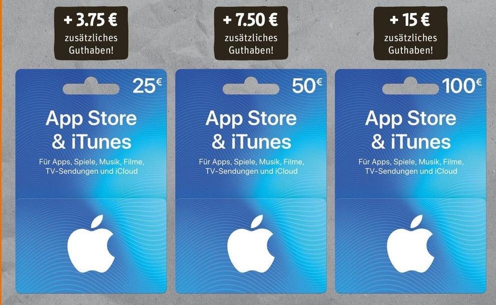 <span class="entry-title-primary">Ab Montag: 15 Prozent Bonus auf iTunes-Karten bei REWE</span> <span class="entry-subtitle">Gültig bis zum 10. August 2019</span>