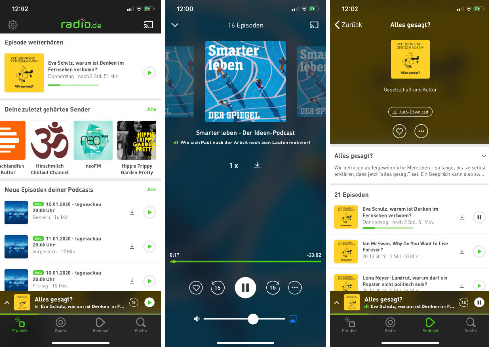 radio de Webradio App jetzt mit neuen Design und noch 