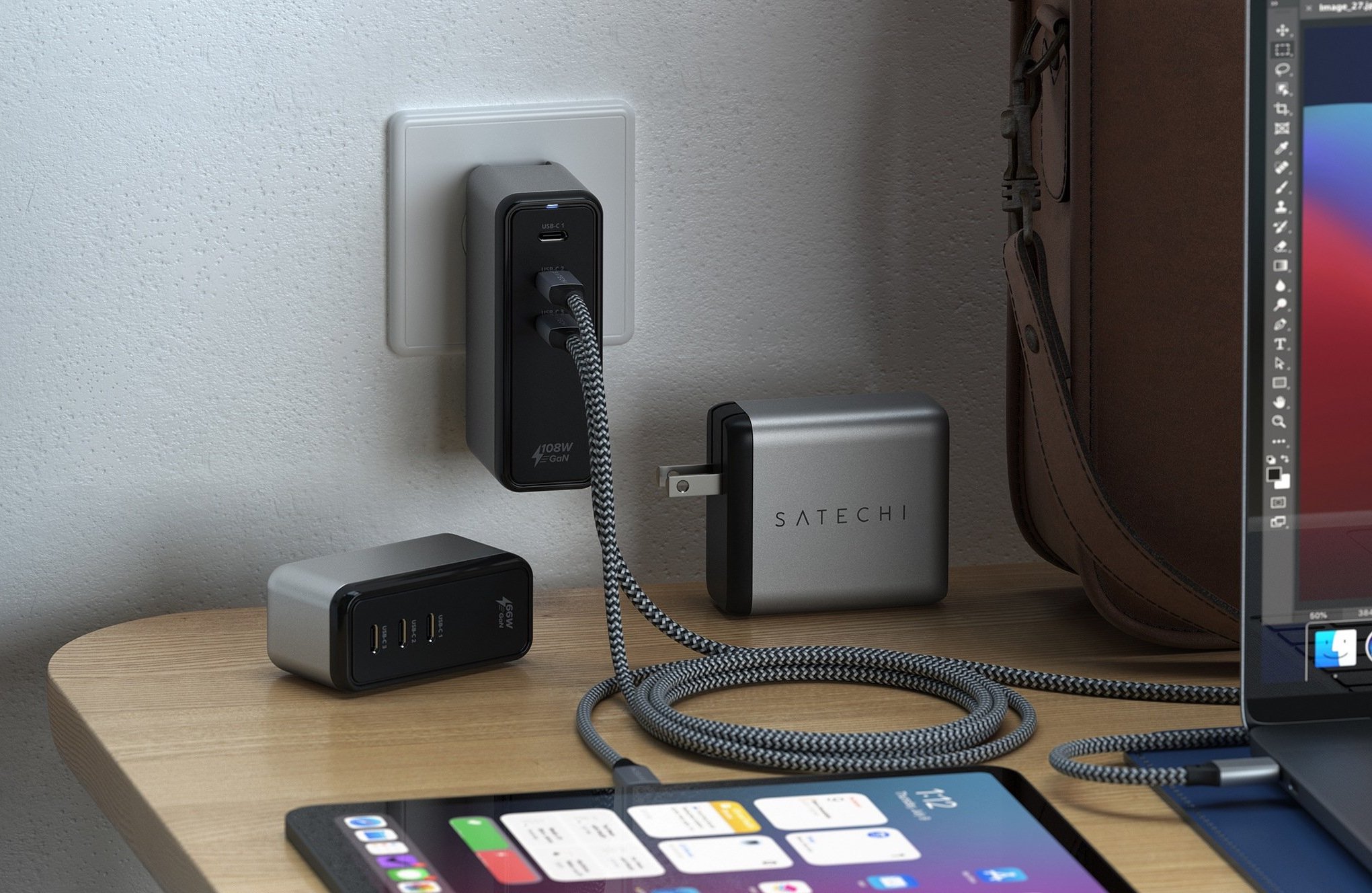 <span class="entry-title-primary">Satechi stellt drei neue USB-C Wandladegeräte vor</span> <span class="entry-subtitle">Mit bis zu 108 Watt</span>