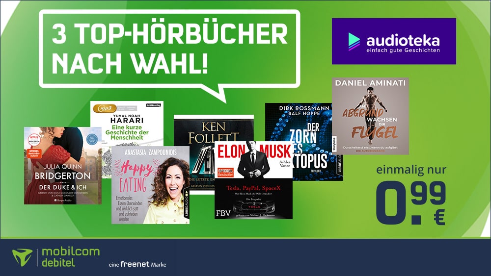 <span class="entry-title-primary">Audioteka: 3 Hörbücher für nur 99 Cent statt 29,97 Euro</span> <span class="entry-subtitle">Jetzt neues Angebot wahrnehmen</span>