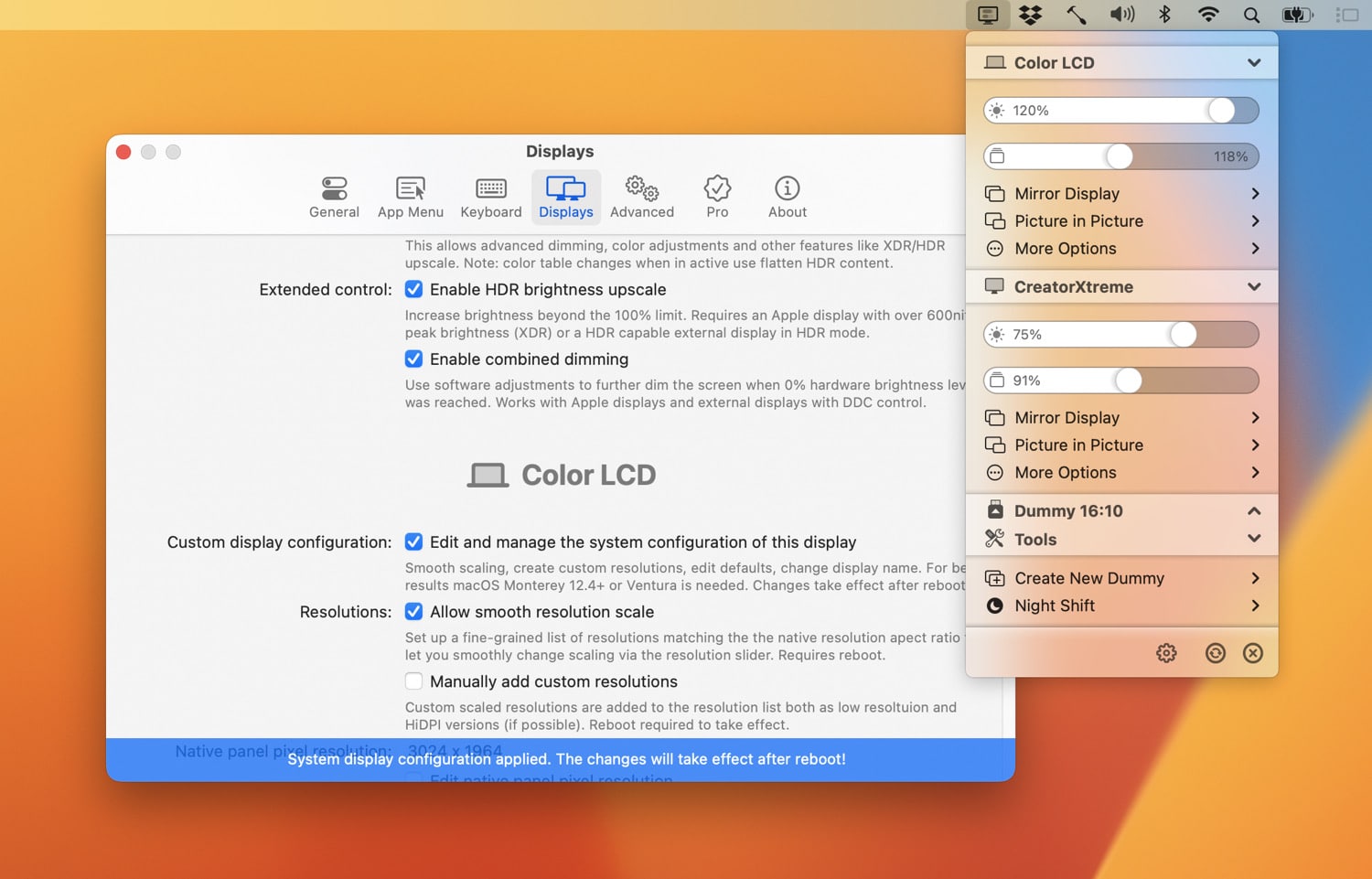 <span class="entry-title-primary">BetterDummy heißt jetzt BetterDisplay: Version 1.2.6 auch mit neuen Funktionen</span> <span class="entry-subtitle">Pro-Lizenz für 15 USD</span>