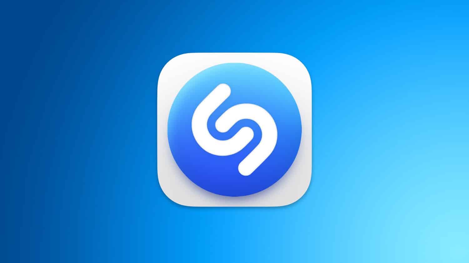 Shazam-Icon vor blauem Farbverlauf