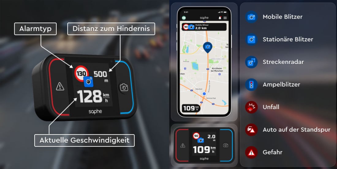 Verkehrswarner Saphe: App- und Firmware-Update verfügbar ›