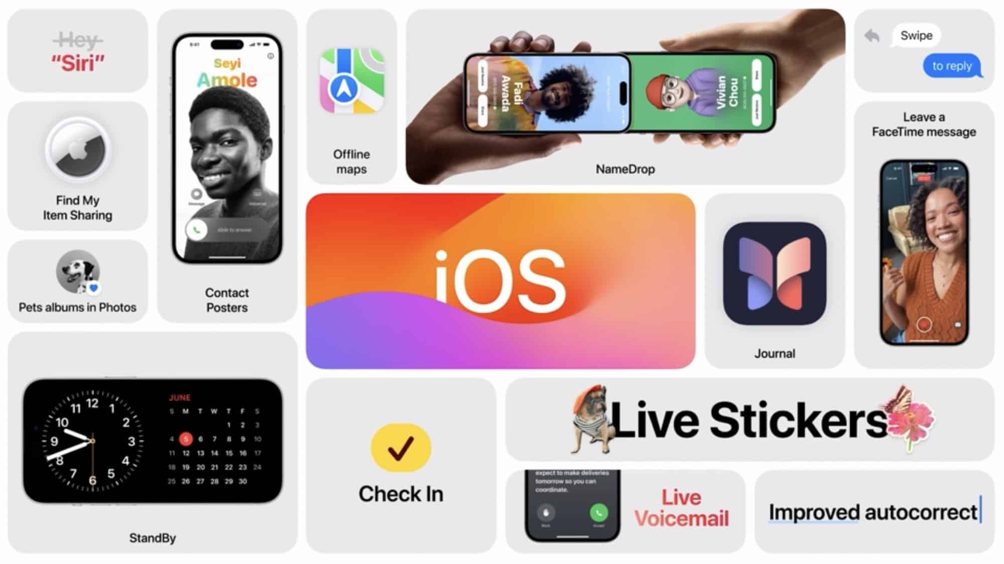 Neue iOS 17-Funktionen in einem Apple-Banner