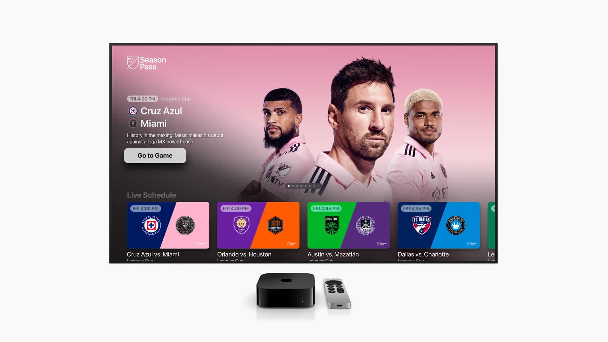 Lionel Messi auf dem Apple TV