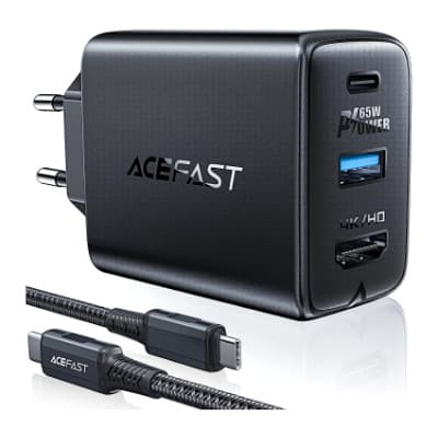 Acefast GaN 65W Charger with HDMI: A great accessory for gaming and sharing.