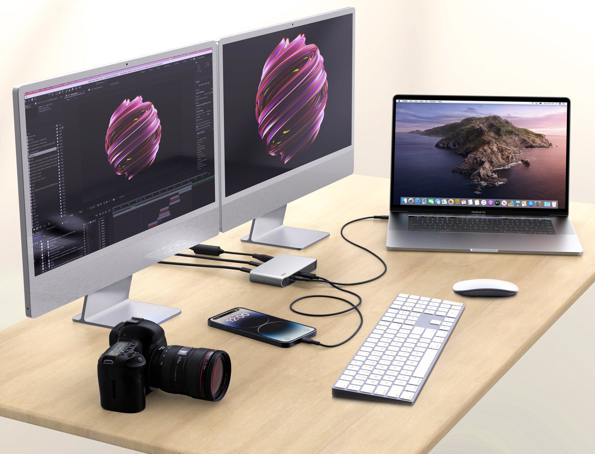 Connect Thunderbolt 4 5-in-1-Core-Hub am Schreibtisch