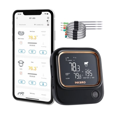 Inkbird IBT-26S ausprobiert: Fleischthermometer mit 4 Temperaturfühlern und App