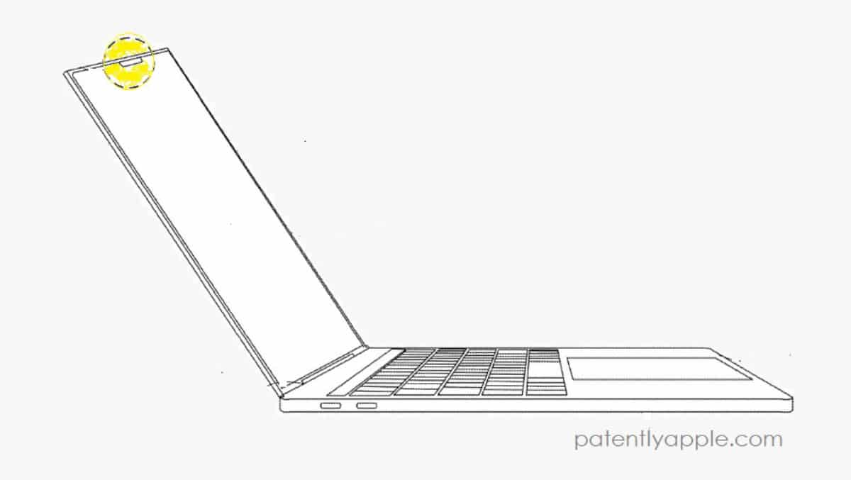 Skizze eines Face ID-Patents von Apple bei einem MacBook