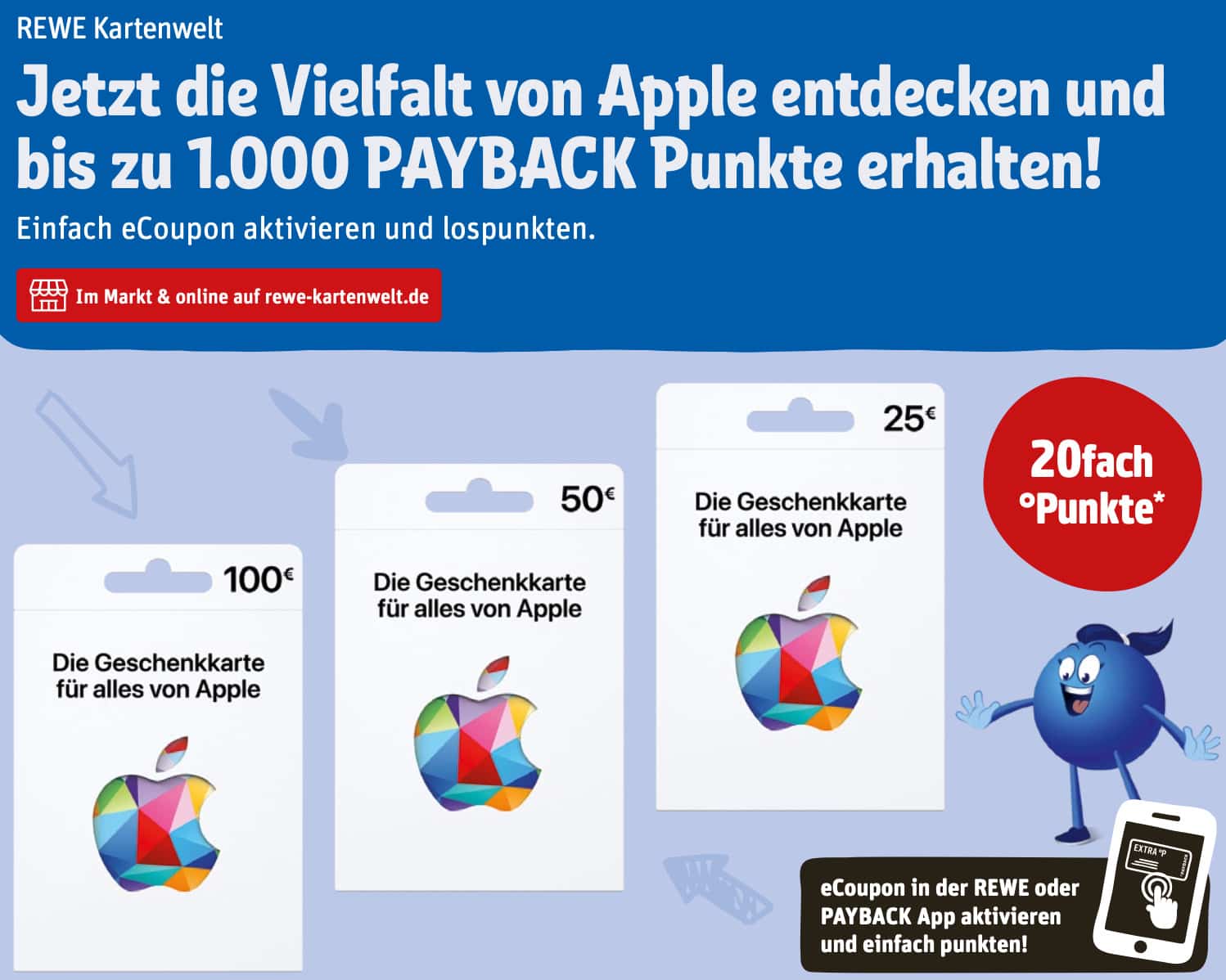 Penny] 20-fach Payback Punkte auf Apple Gift Cards Guthaben