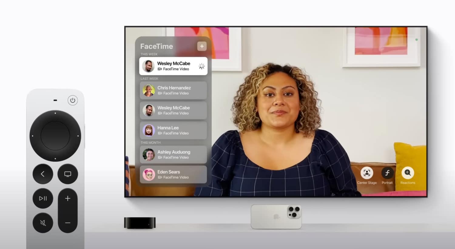 Ein FaceTime-Anruf auf dem Apple TV 4K