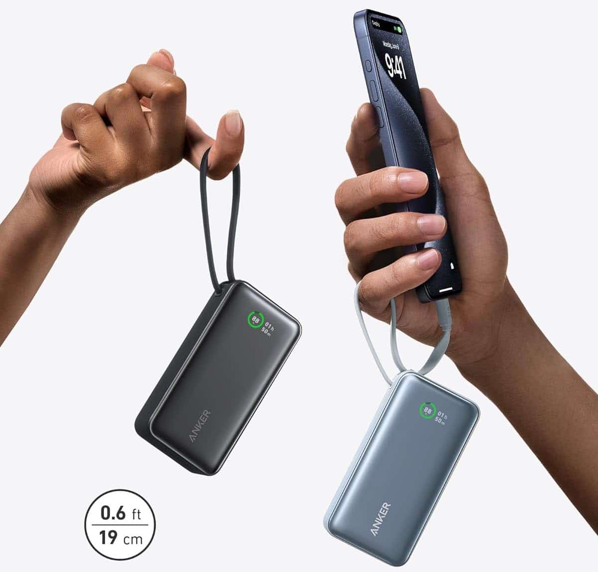 Anker Nano Powerbank mit integriertem USB-C Kabel für das iPhone 15