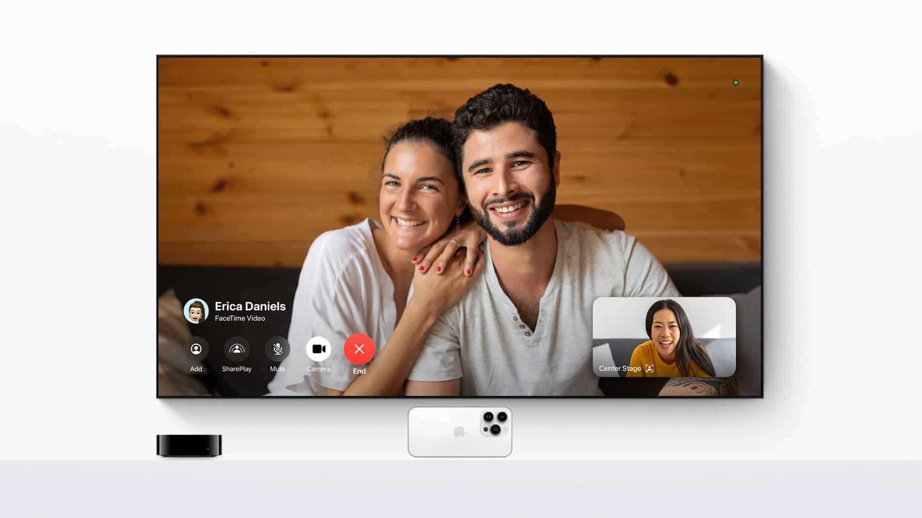 tvOS 17 zeigt FaceTime mit iPhone auf dem Apple TV 4K