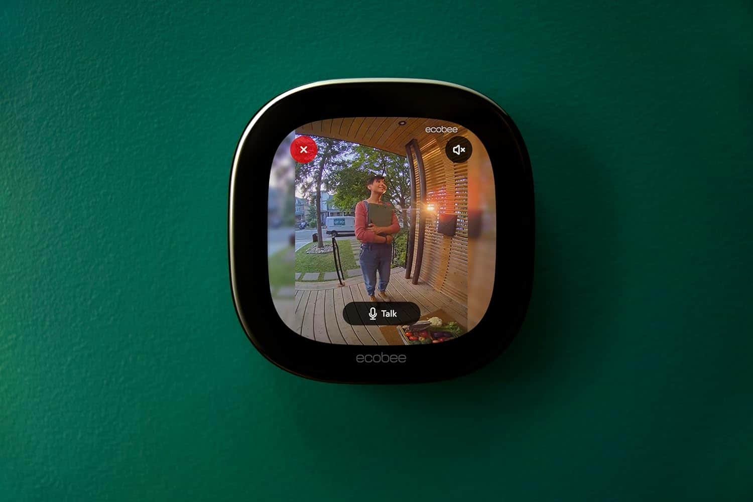 Ecobee Smart Doorbell Camera Ansicht auf einem Thermostat