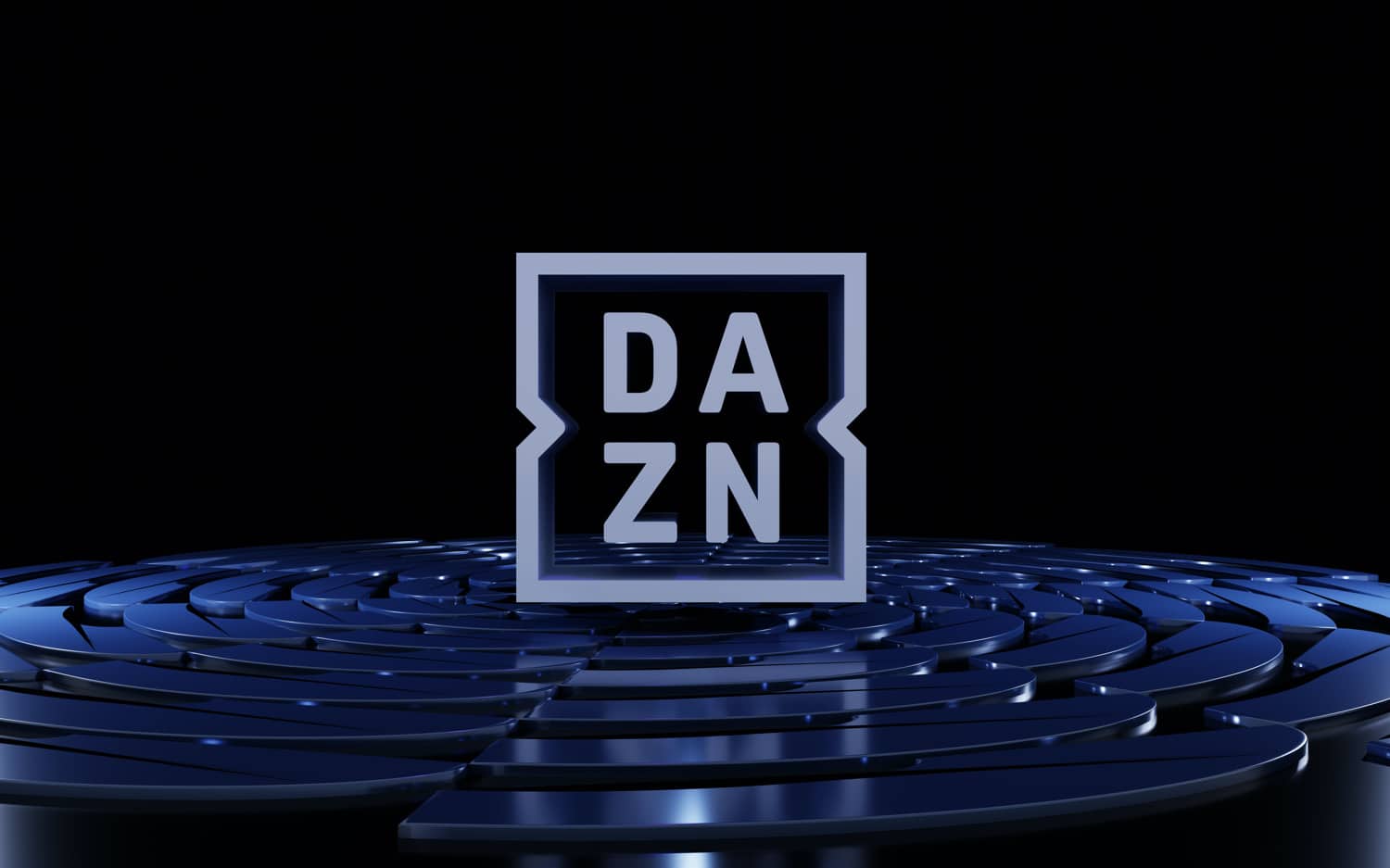 DAZN-Logo vor schwarzem Hintergrund