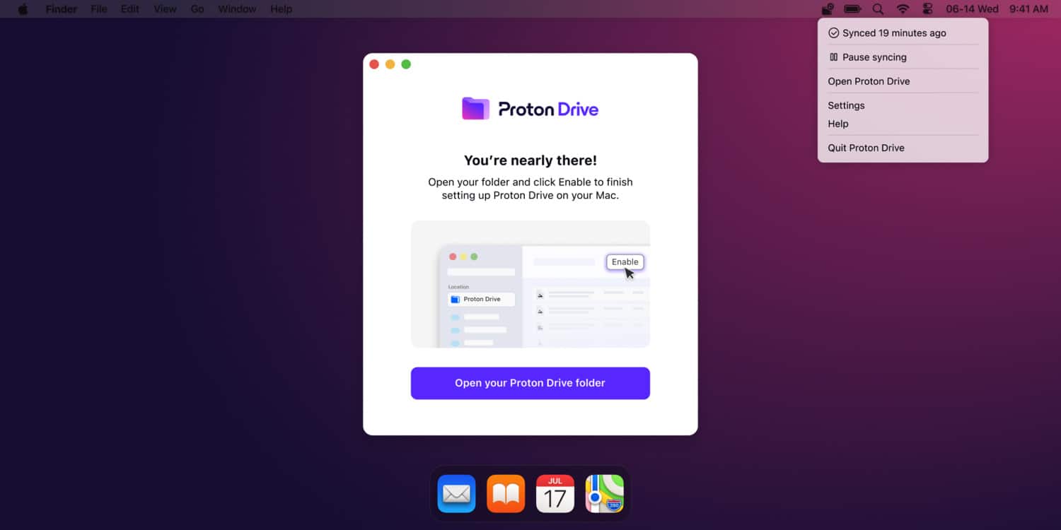 Proton Drive auf einem Mac
