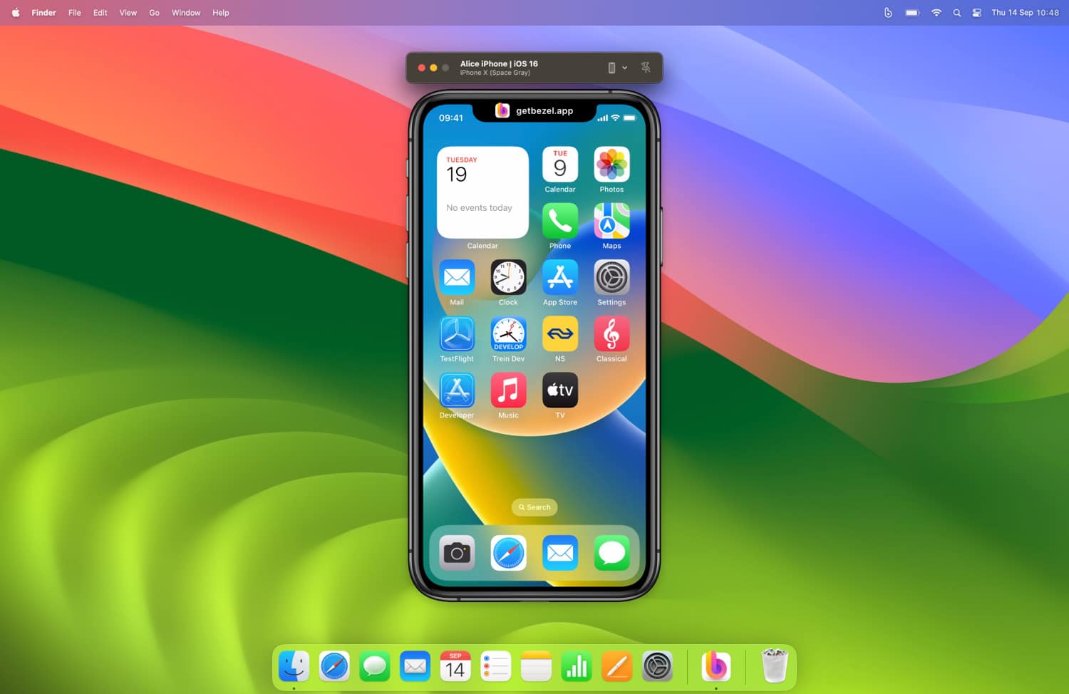 Screenshot von Bezel unter macOS