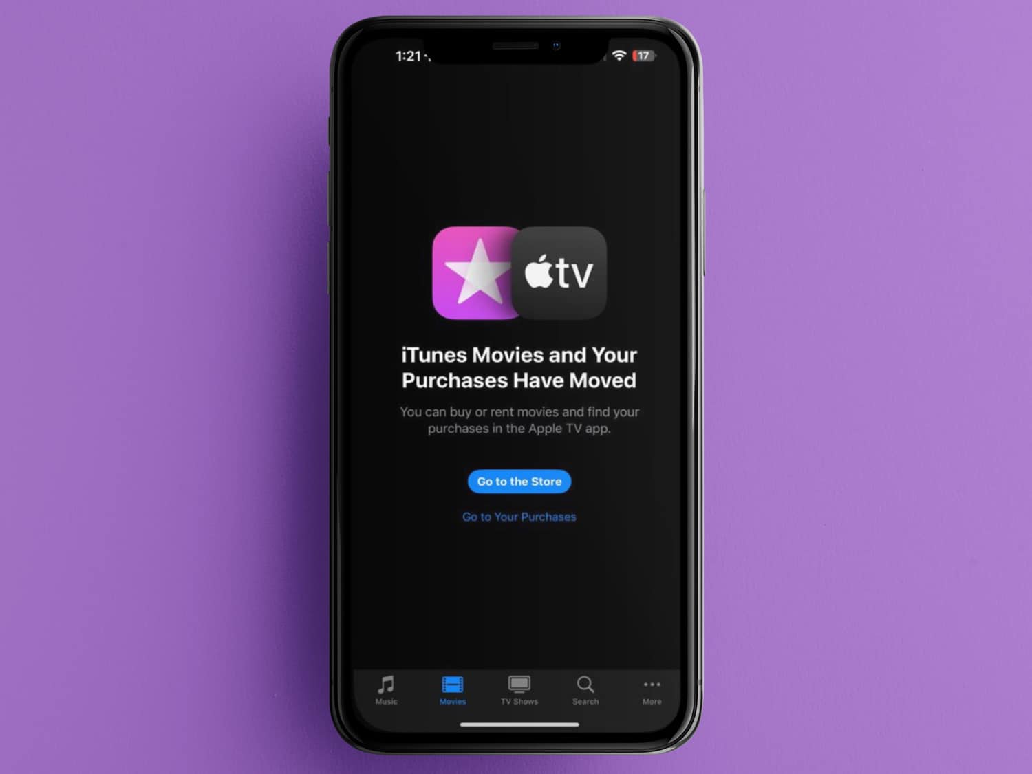 iTunes redirects to the Apple TV app on iPhone