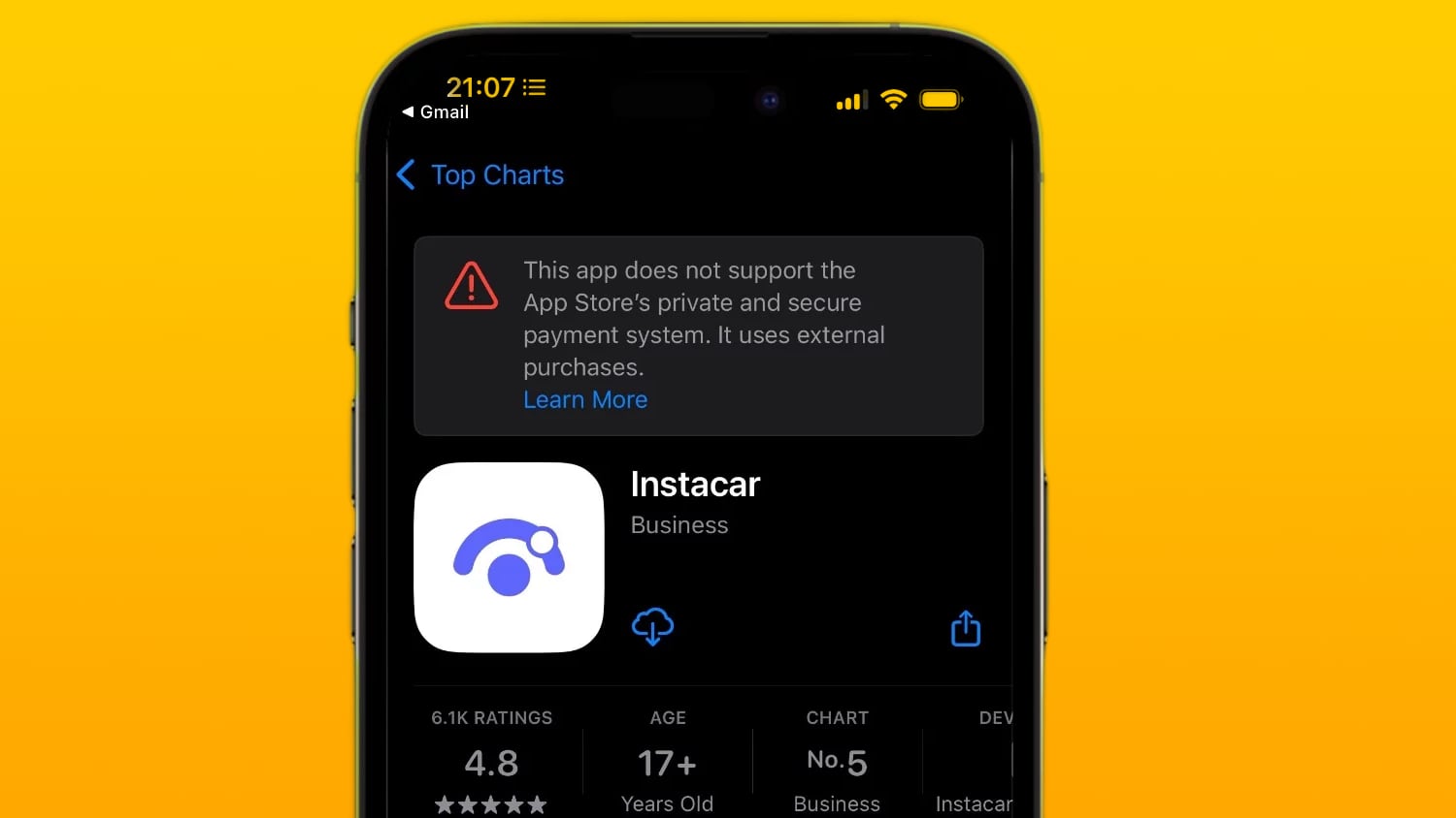 EU-App-Store: Apple installiert Warnhinweis für Apps, die Drittanbieter-Zahlungen ermöglichen