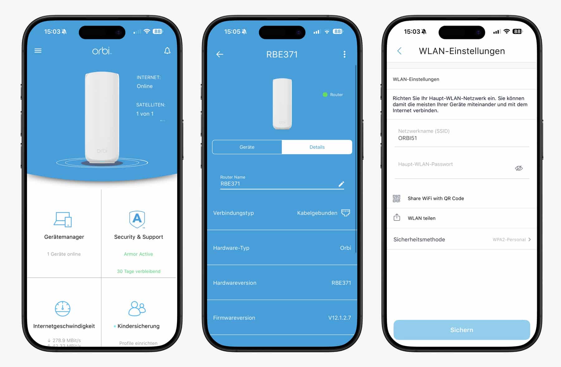 iOS-App für Orbi 370.