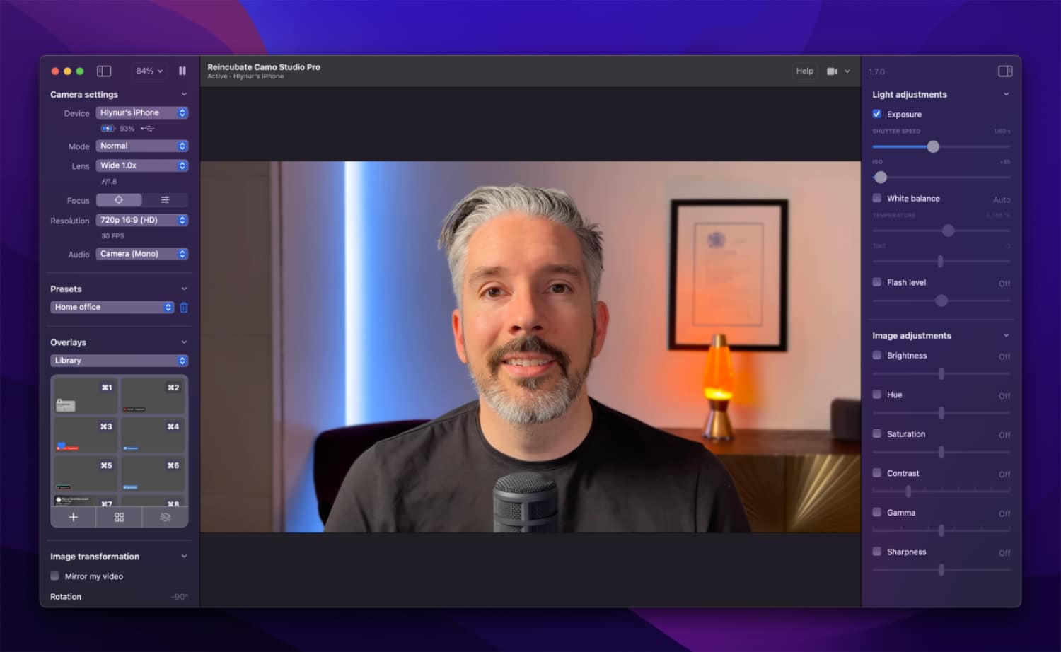 Camo-App auf einem Mac