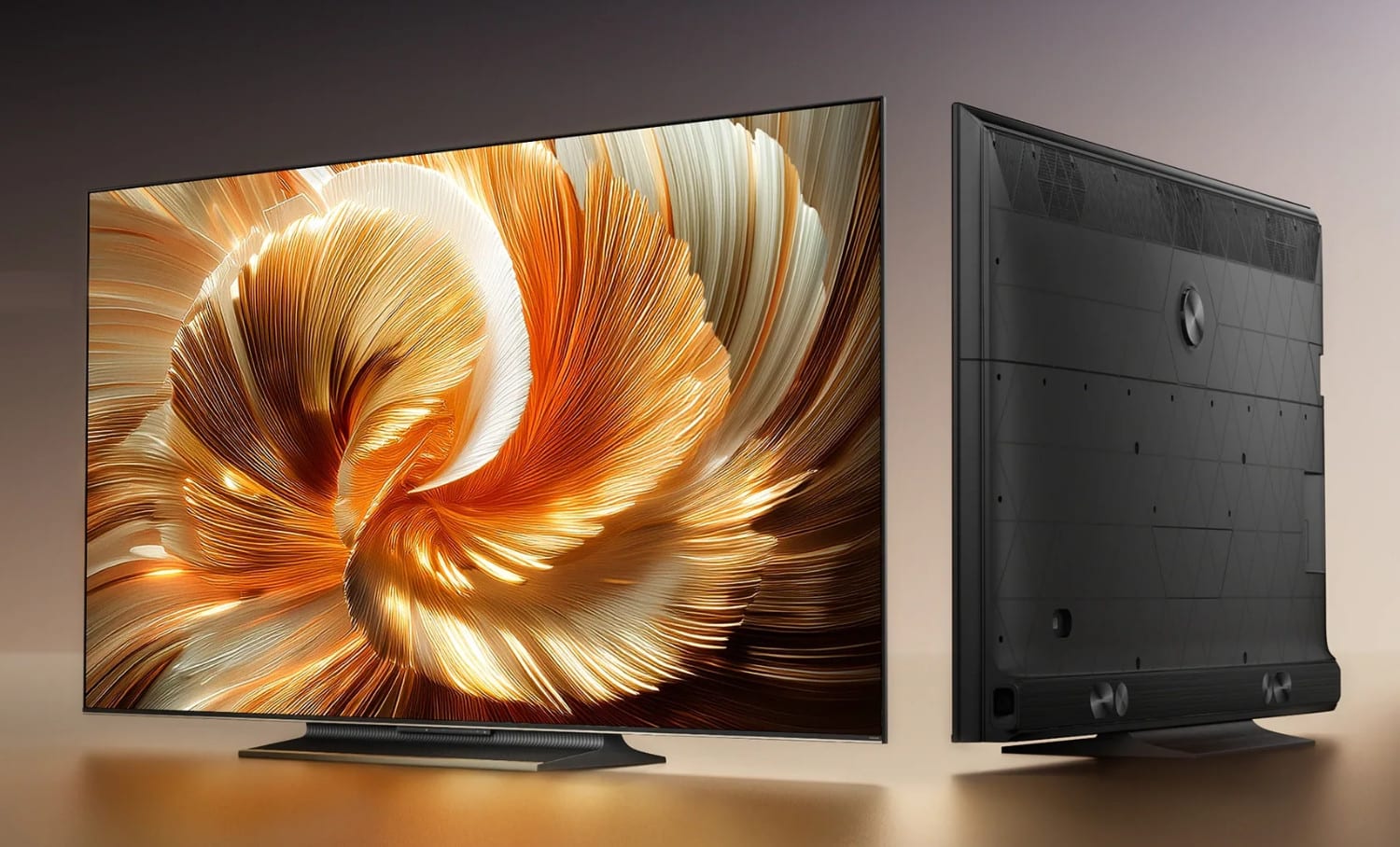 Dreame Aura S100 TV in einer Front- und Rückseiten-Ansicht