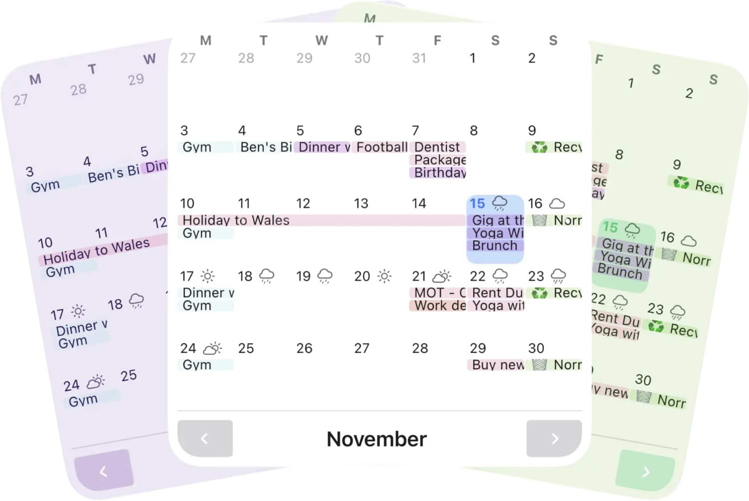 Drei Designvarianten von TapCal