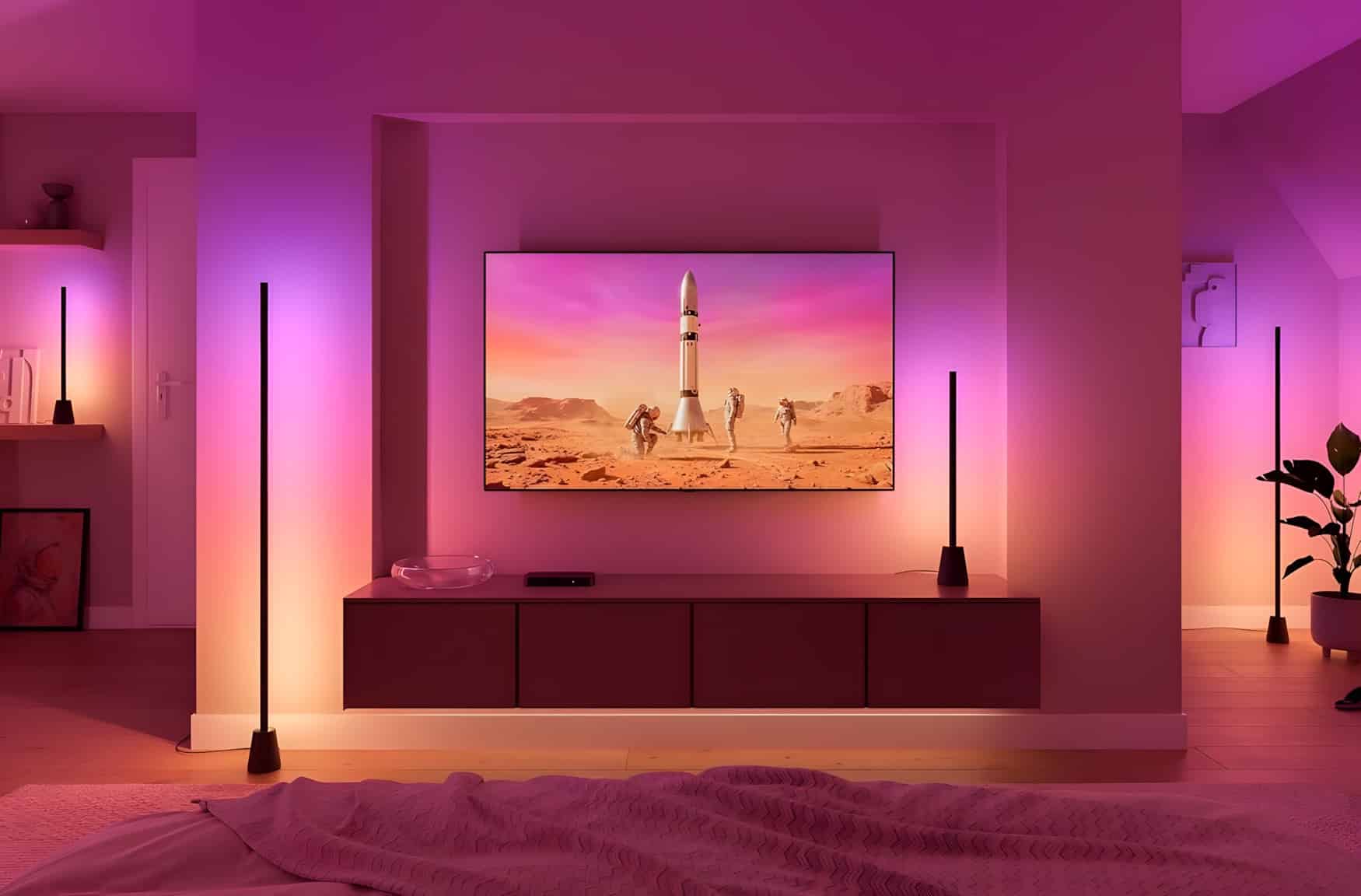Philips Hue Play Leuchten im Wohnzimmer