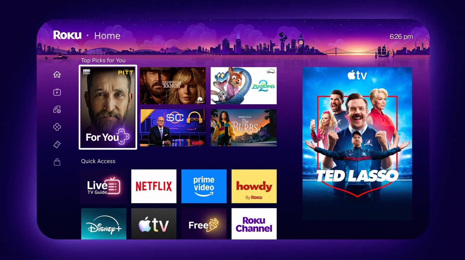 Neuer Startbildschirm auf einem Roku-Gerät