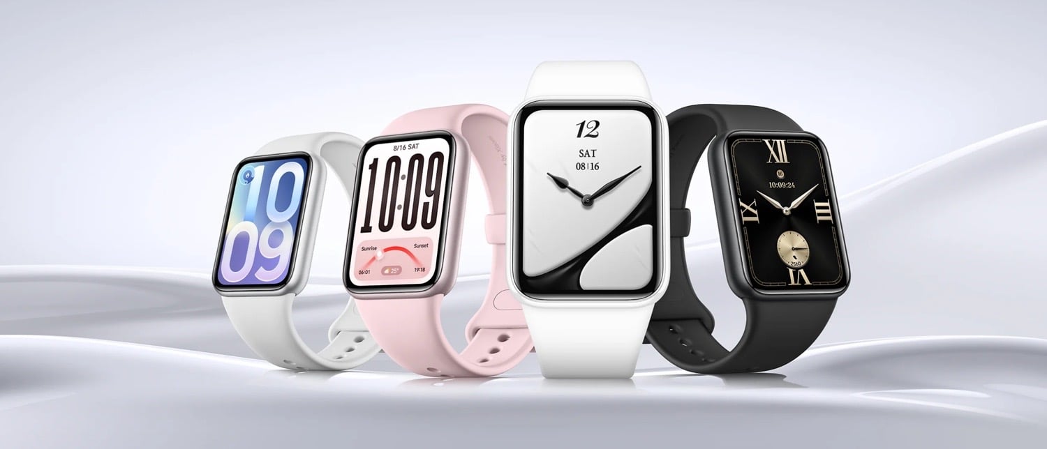Xiaomi Smart Band 10 in vier verschiedenen Farben