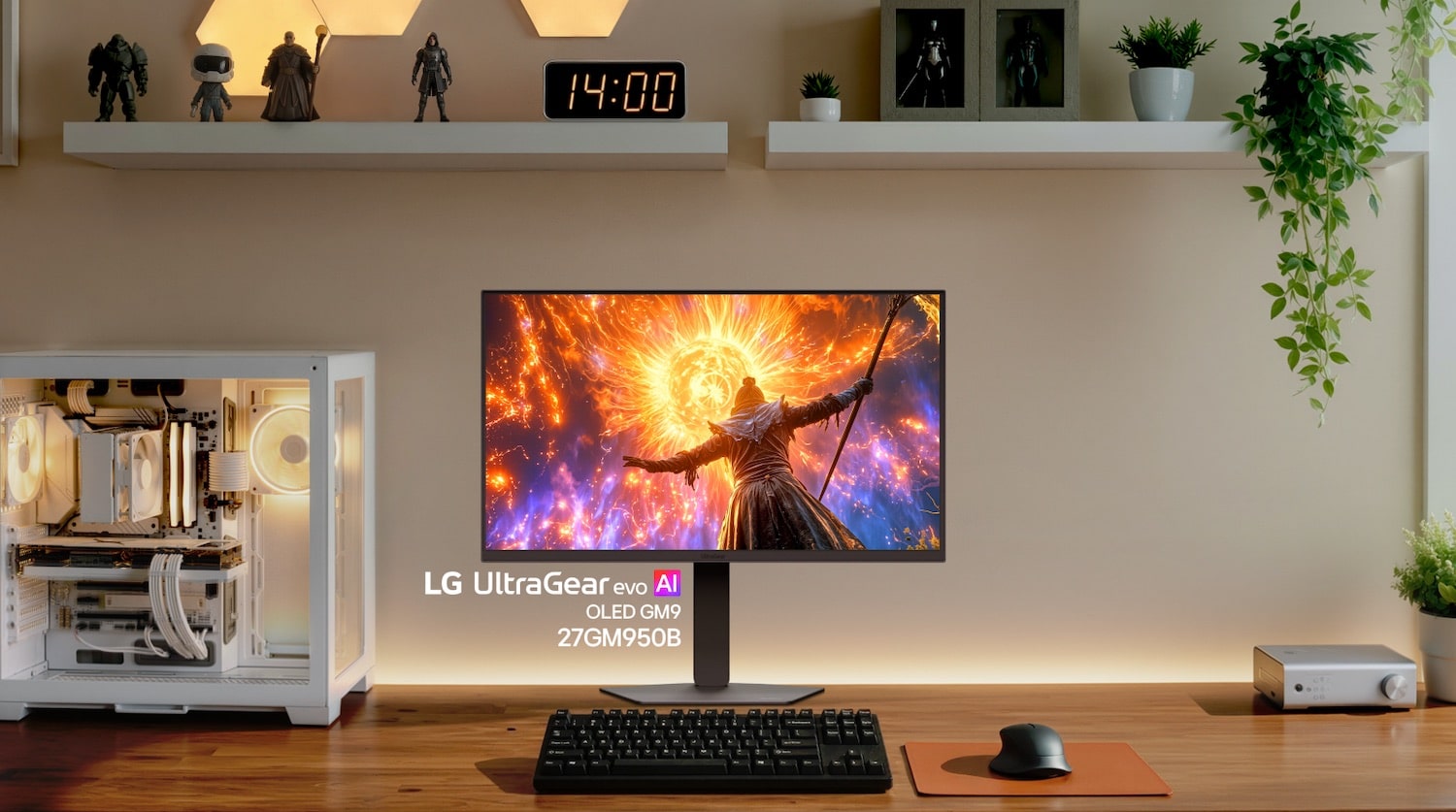 Ein Gaming Monitor auf einem Schreibtisch