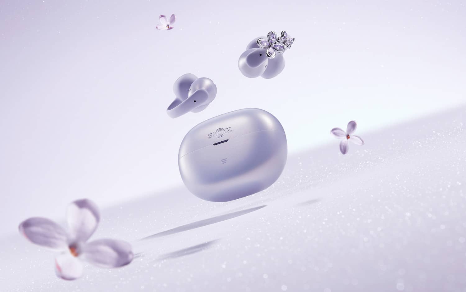 Shokz OpenDots Air in lavendelartiger Farbvariante