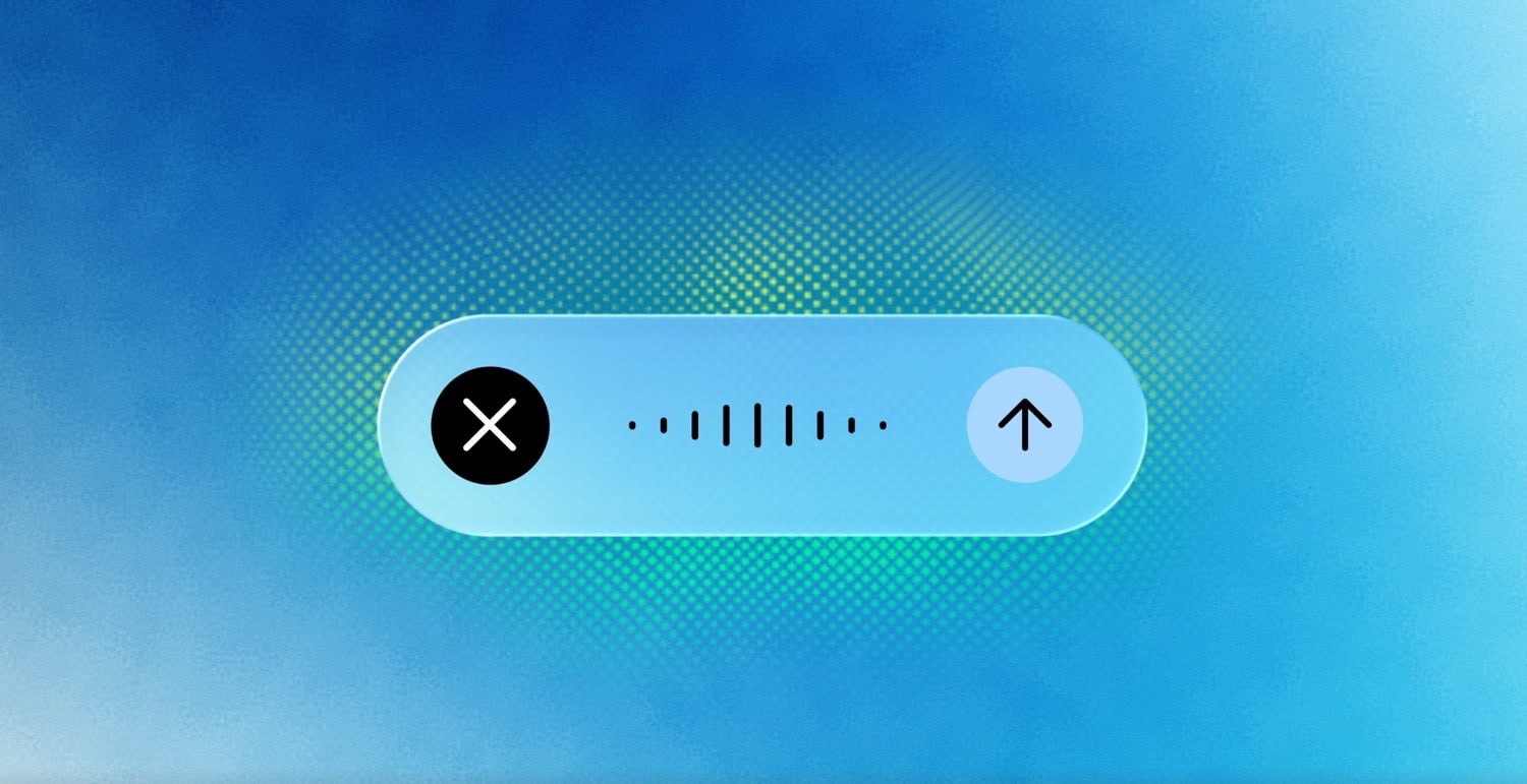 Sprachdiktat-Layout von Google Gemini auf einem Mac-Desktop