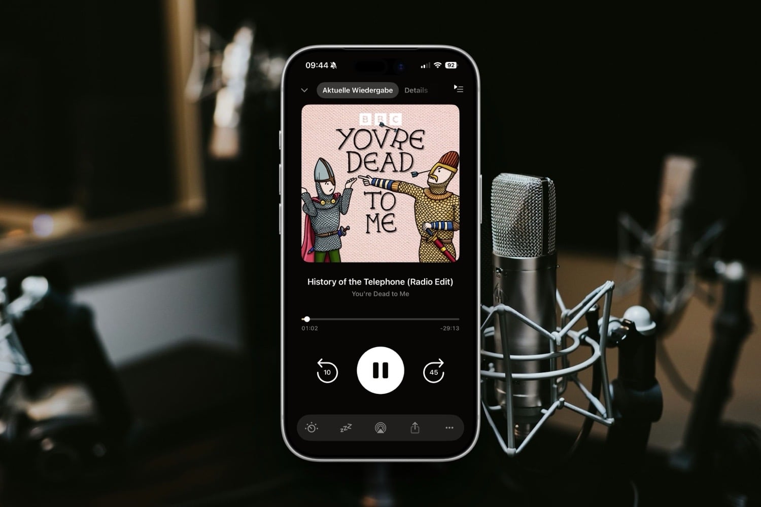 Player-Screenshot von Pocket Casts auf einem iPhone
