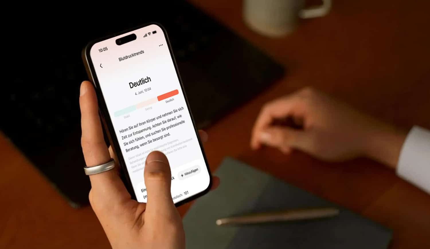 Blutdruckanalyse mit der RingConn-App