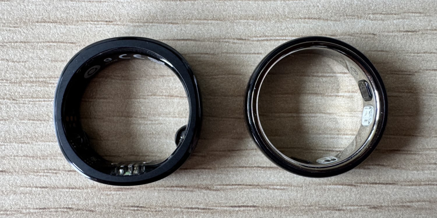 Größenvergleich zwischen dem RingConn Gen 3 und dem Oura Ring 5