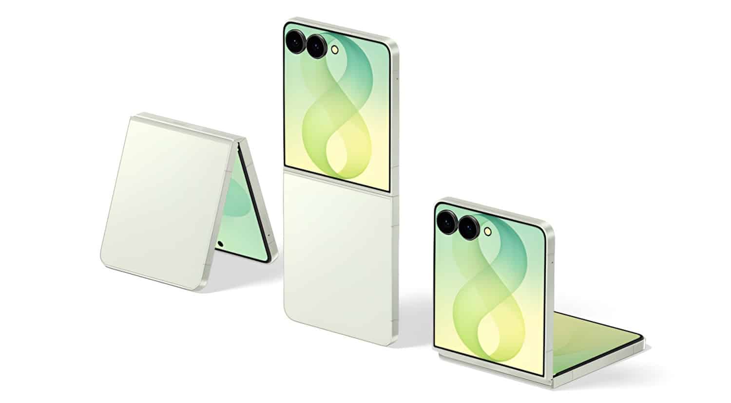 Samsung Galaxy Flip in einer mintgrünen Farbe