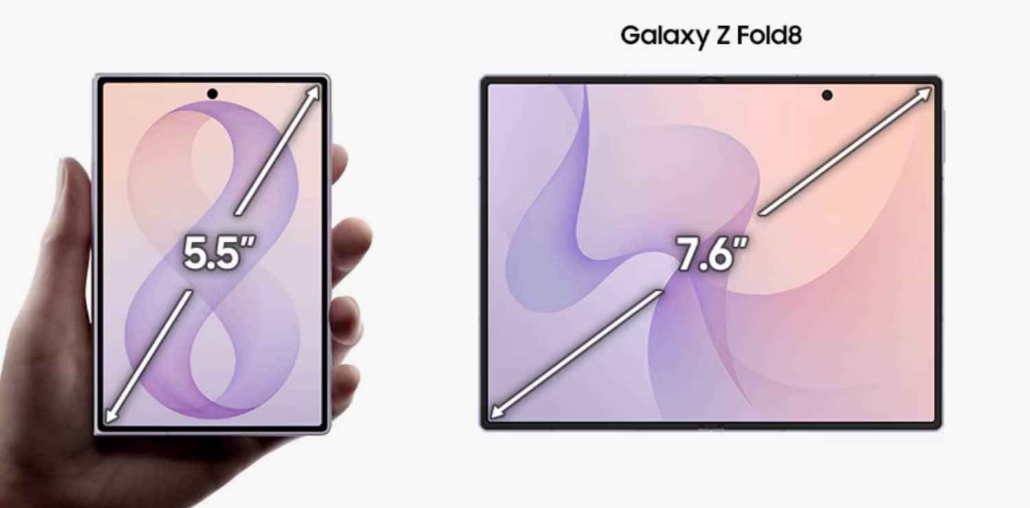 Maße des Galaxy Z Fold8