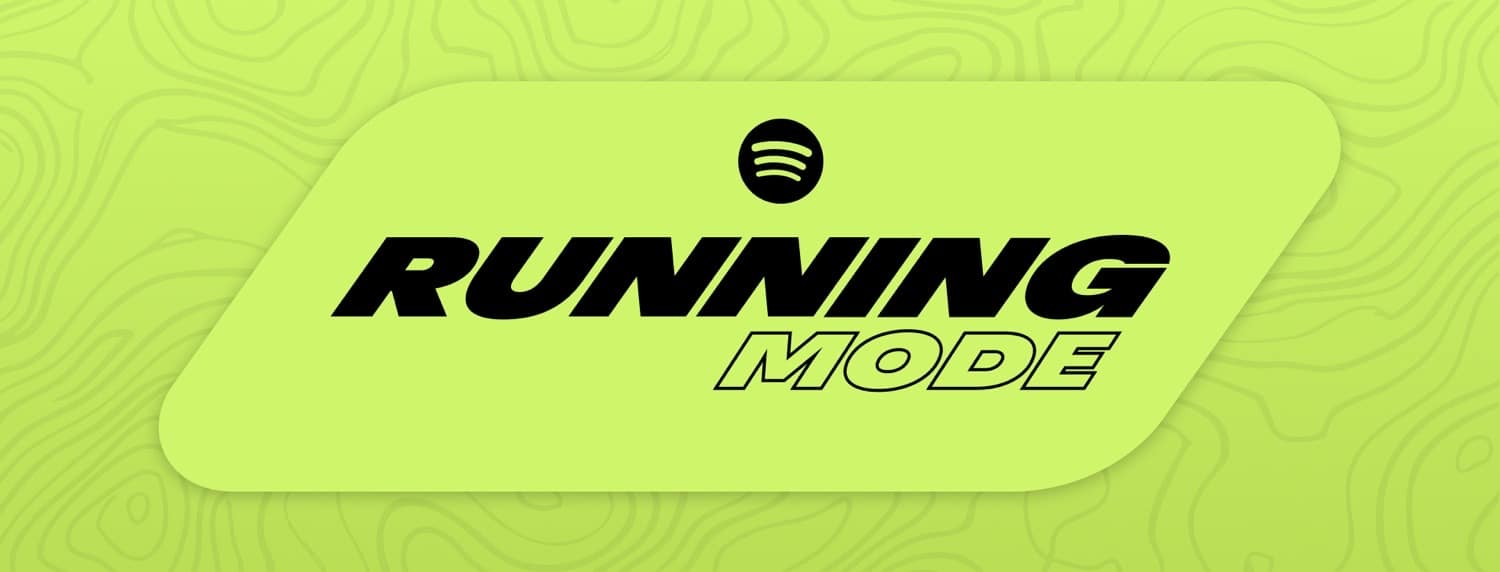 Hellgrünes Running Mode-Banner von Spotify