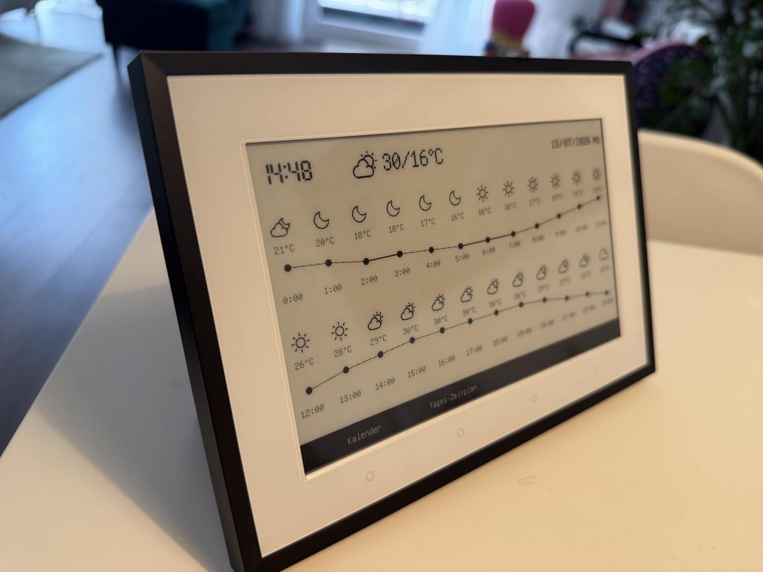 24-Stunden-Vorhersage auf der SwitchBot Wetterstation